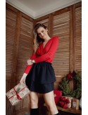 Mini skirt with ruffles, black 900160 - Online store - Boutique